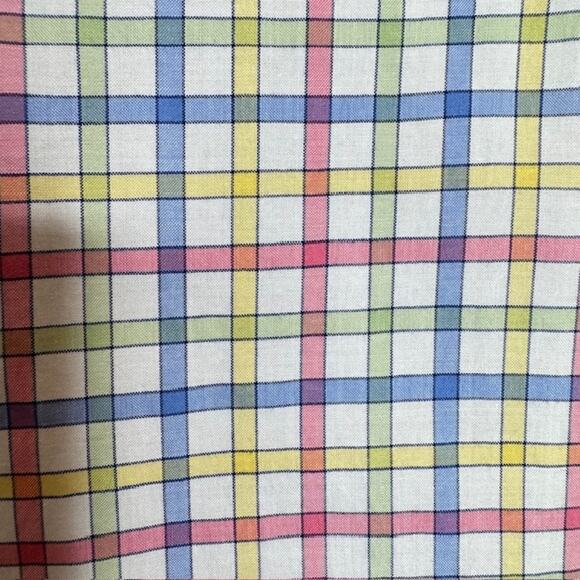 Faconnable Mens Short Sleeve Colorful Checked Shirt Sz Medium - Picture 6 of 11